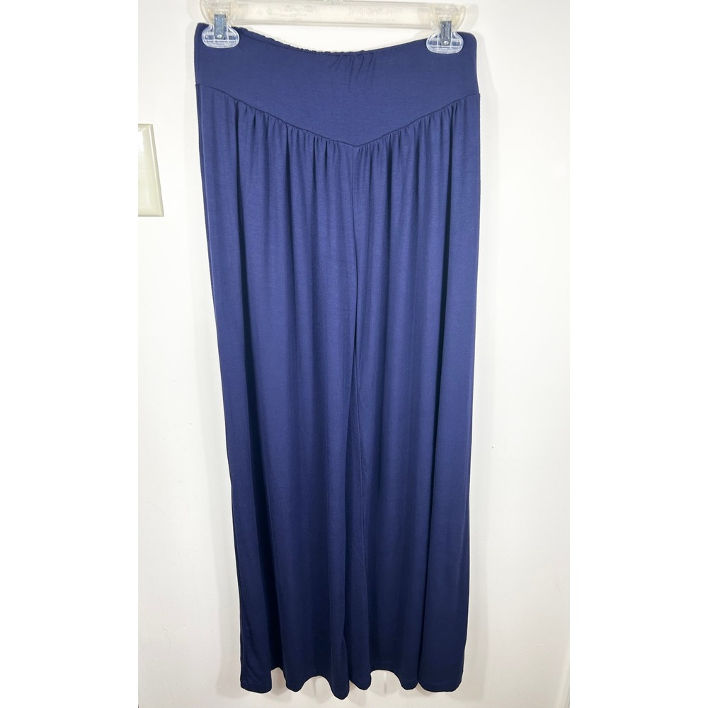 Green Dragon x Boston Proper Wide Leg Pants Women's XS Navy Stretch Flowy BOHO‎